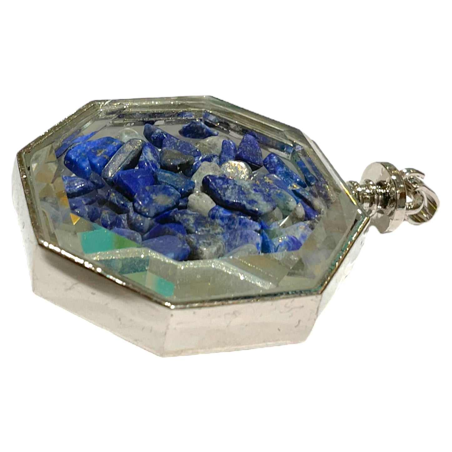 Pendentif hexagone facetté Lapis-lazuli