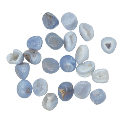 Pierre roulée en Calcédoine bleue