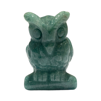 Figurine Hibou en Aventurine verte