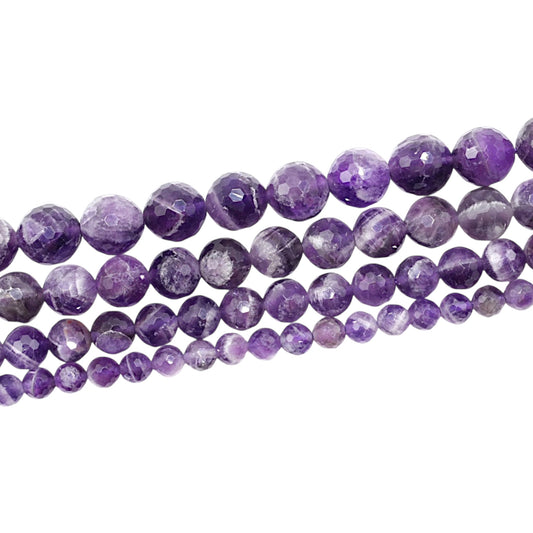 Fil de perles facettées Améthyste chevron