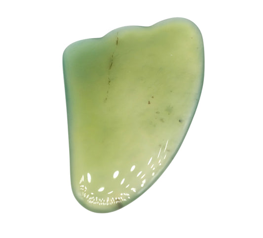 Gua sha Agate verte claire chauffée poisson - Foliesbijoux