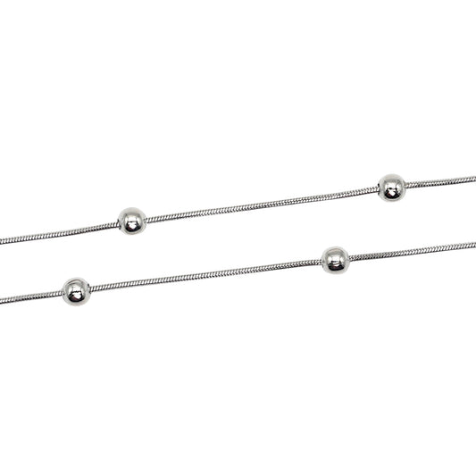 Lot de 10 chaînes en acier inoxydable argenté 45 cm modèle 22