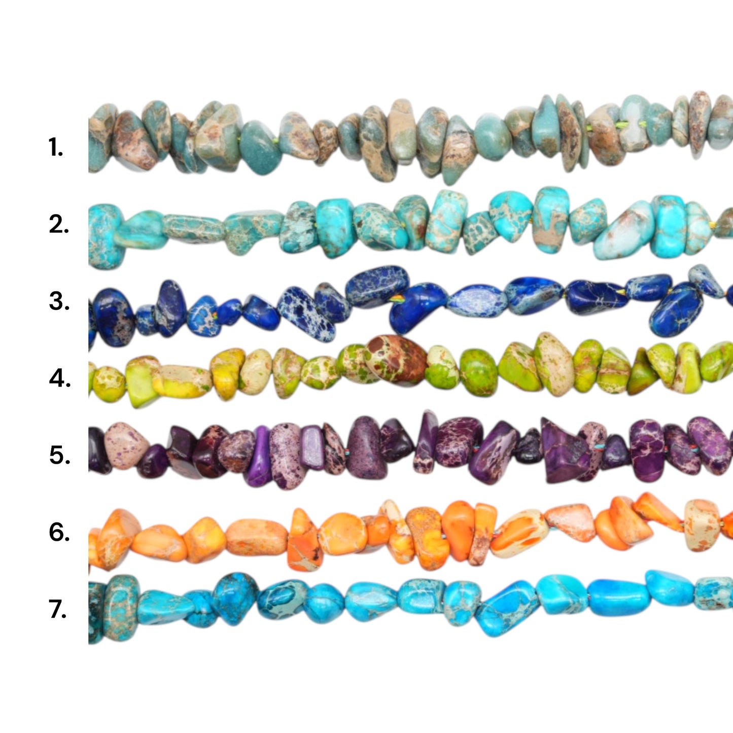 Fil de pierre Jaspe impériale baroque 5x8 mm (7 pierres disponibles)
