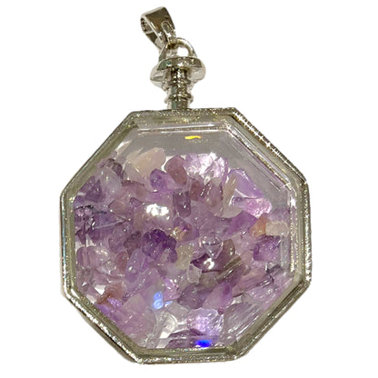 Pendentif hexagone facetté Améthyste