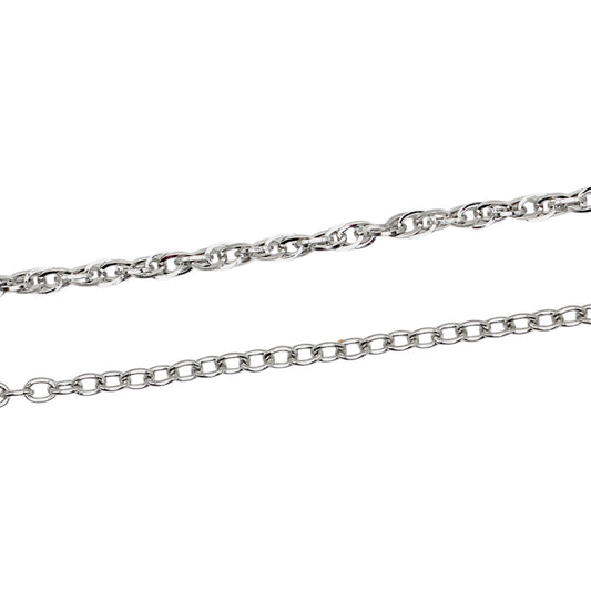 Lot de 10 chaînes en acier inoxydable argenté modèle 20 (2 tailles de maillons 0.5/0.4 disponible)