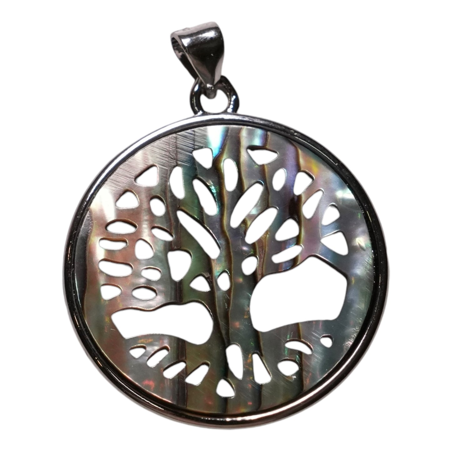 Pendentif Arbre de vie nacre/abalone 2,5 cm