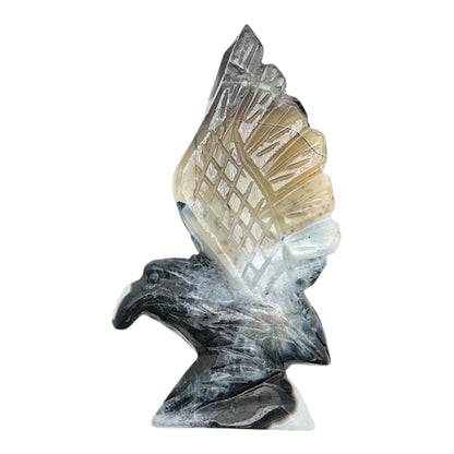 Figurine Aigle en Agate Botswana A+ 14x8 cm (modèle unique nº6)