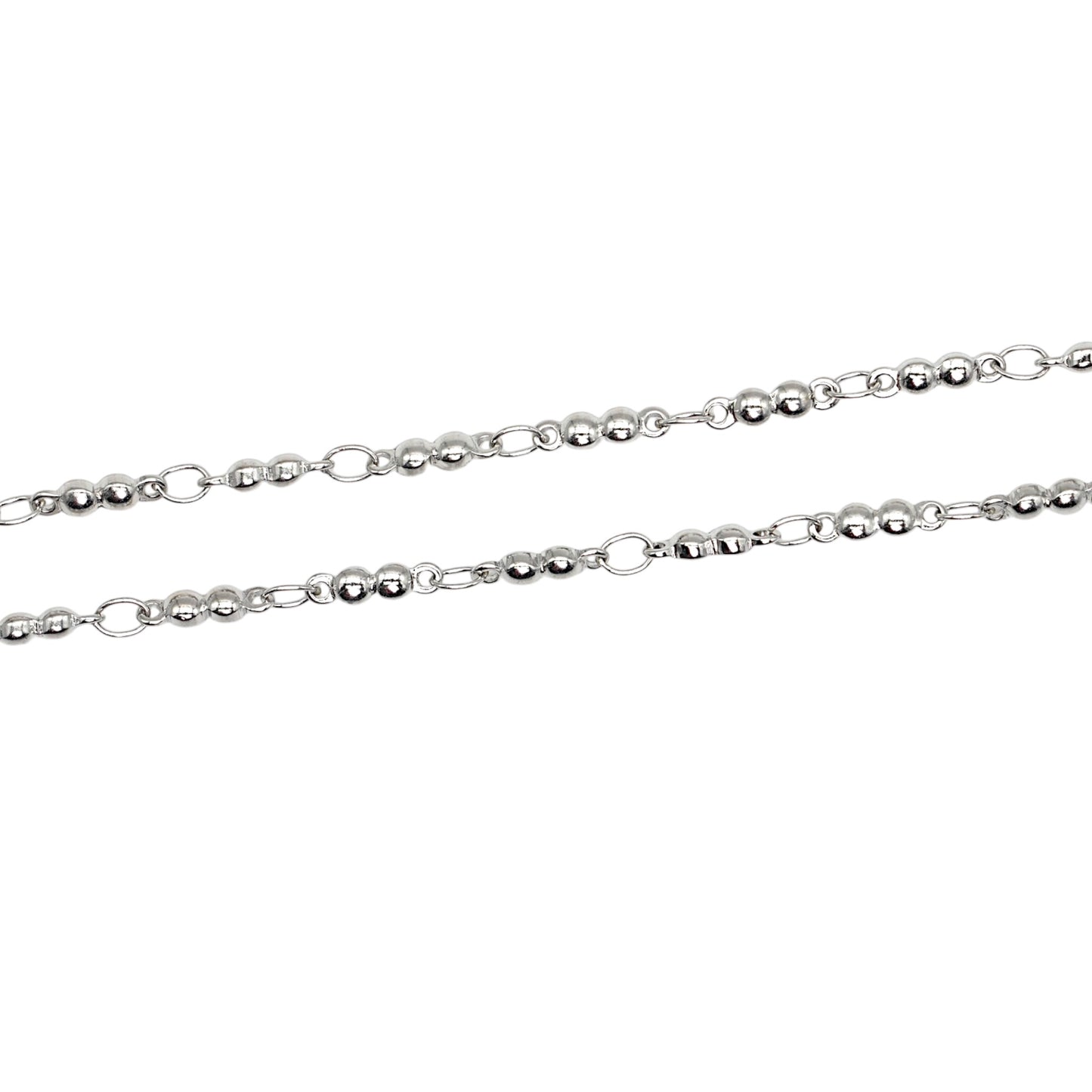 Lot de 5 chaînes en acier inoxydable argenté 50 cm modèle 23