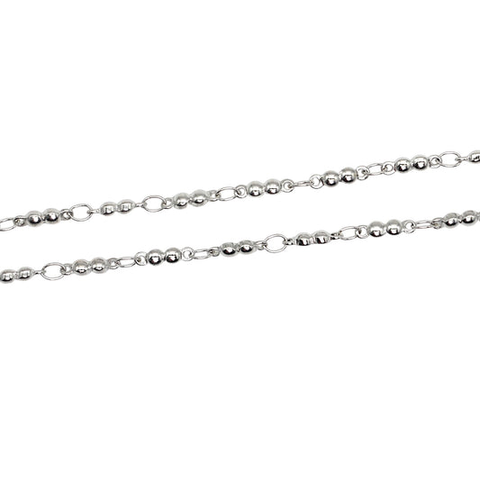 Lot de 5 chaînes en acier inoxydable argenté 50 cm modèle 23