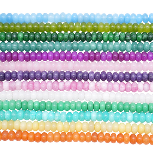Fil de perle rondelles Jade teinté 6x10 mm (13 coloris disponible)