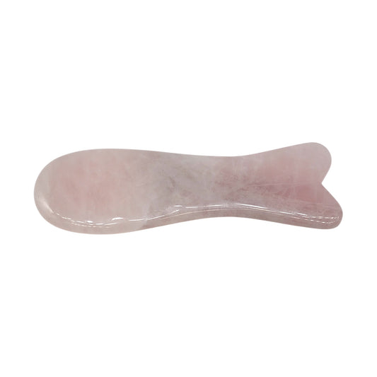 GuaSha forme poisson quartz rose (spécial joues, la mâchoire et le contour des yeux) - Foliesbijoux