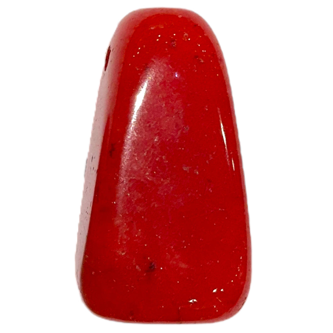 Pendentif forme triangle Agate rouge chauffée percé sur le côté