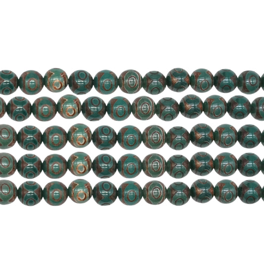 Fil de perle Agate du Tibet Dzi 8 mm #44 - Foliesbijoux