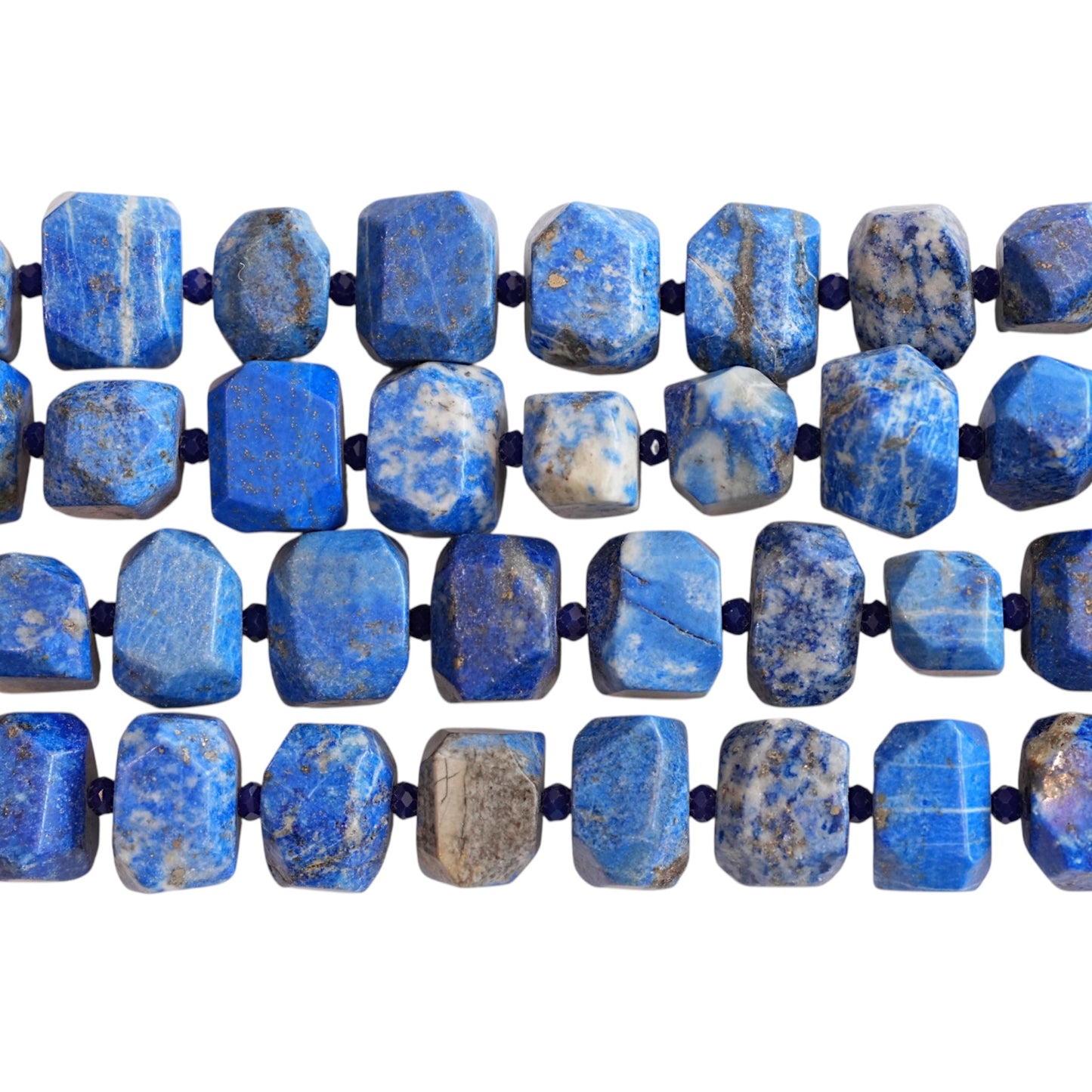 Fil de perle forme libre Lapis rectangle cube facetté 13x18 mm (référence 120)