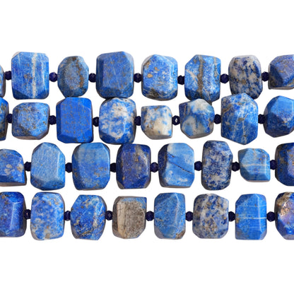 Fil de perle forme libre Lapis rectangle cube facetté 13x18 mm (référence 120)