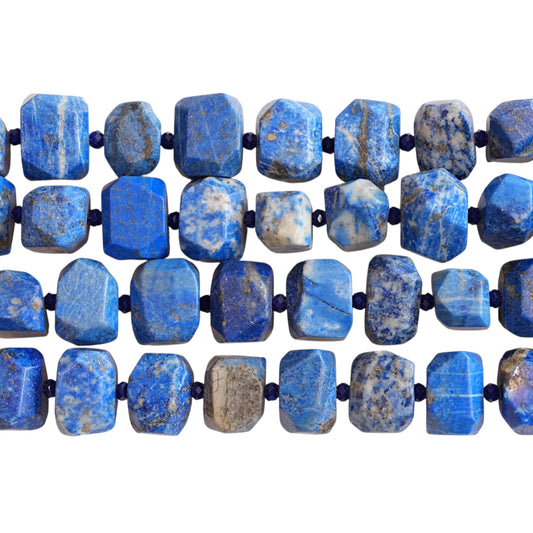 Fil de perle forme libre Lapis rectangle cube facetté 13x18 mm (référence 120)