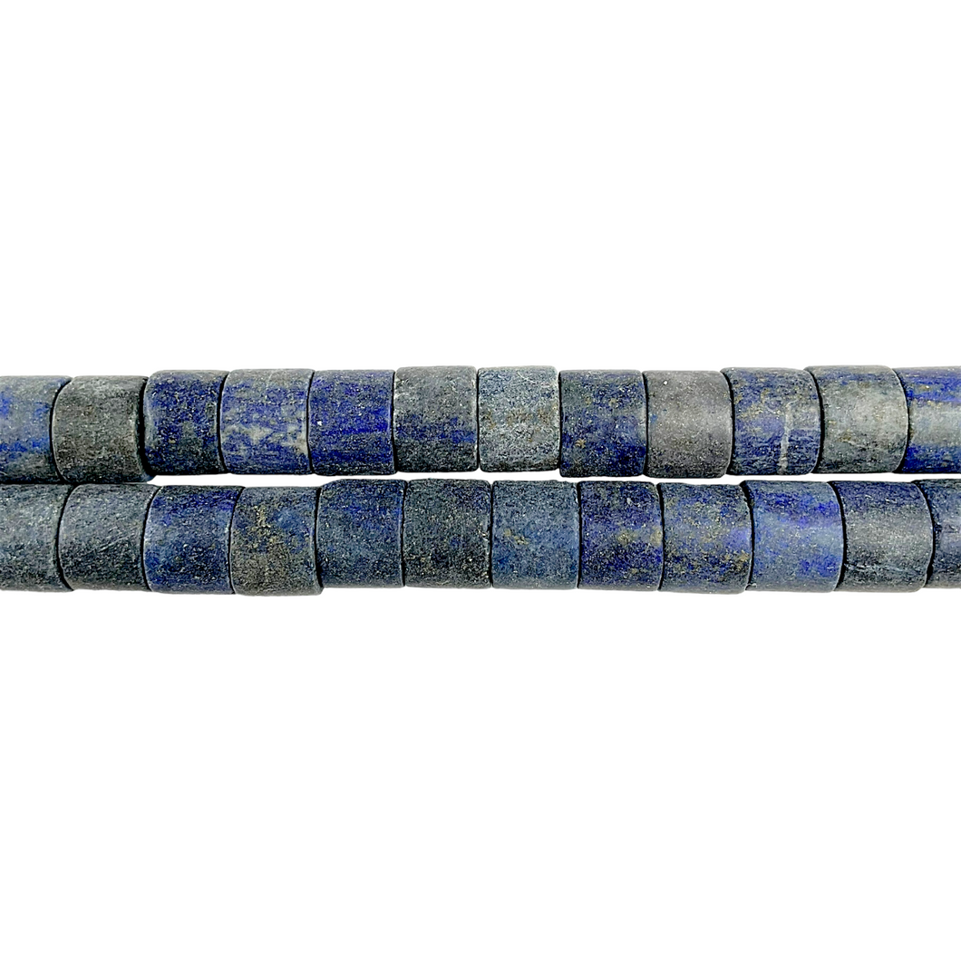 Fil rondelle matte en Lapis lazuli 12 x 8 mm