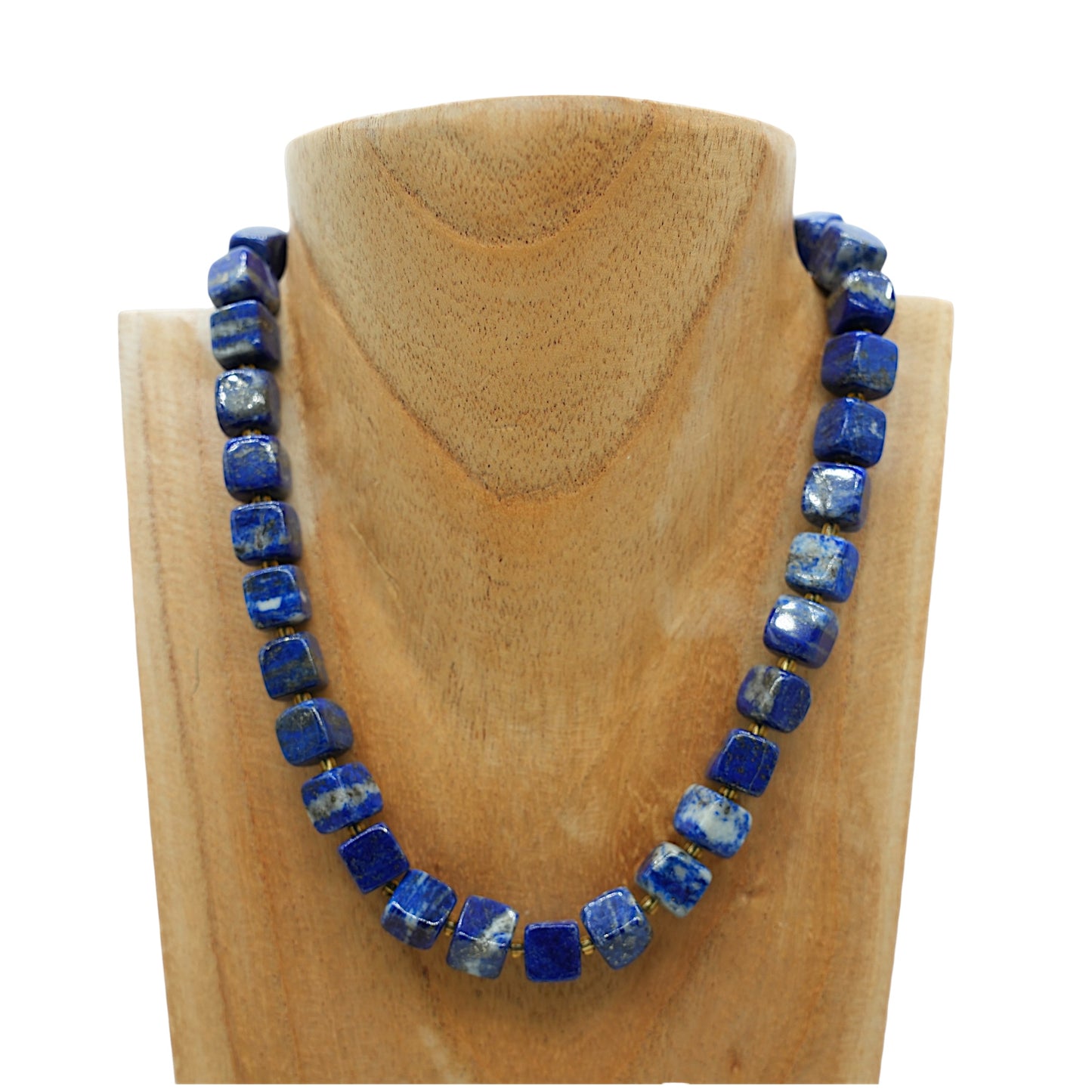 Collier ras de cou 42 cm 10 mm cubique boué acier inoxydable dorée (7 pierres disponibles)