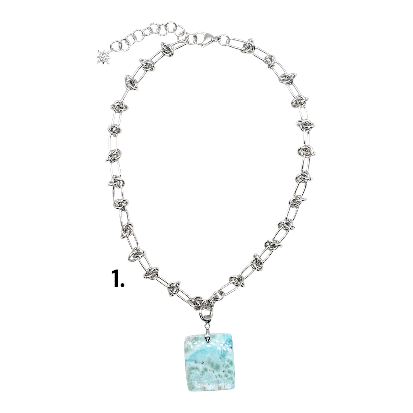 Chaîne de collier en acier inoxydable argenté personnalisable CHA (3 références) (pendentif mousquetons et anneaux connecteurs non inclus)