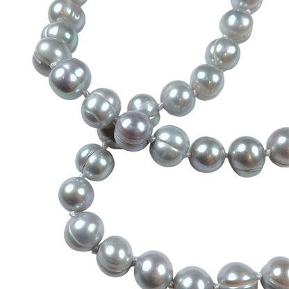 Collier en perles d’eau douce gris G-5