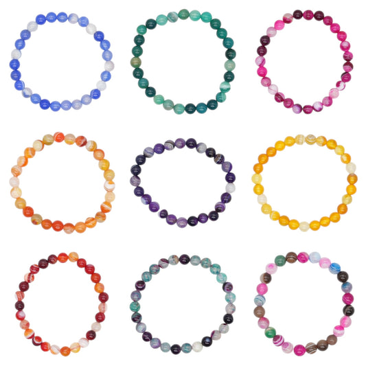 Bracelet enfant Agate 6 mm (12 couleurs disponible)