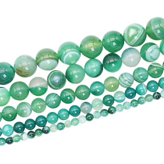 Fil de perle Agate verte chauffée