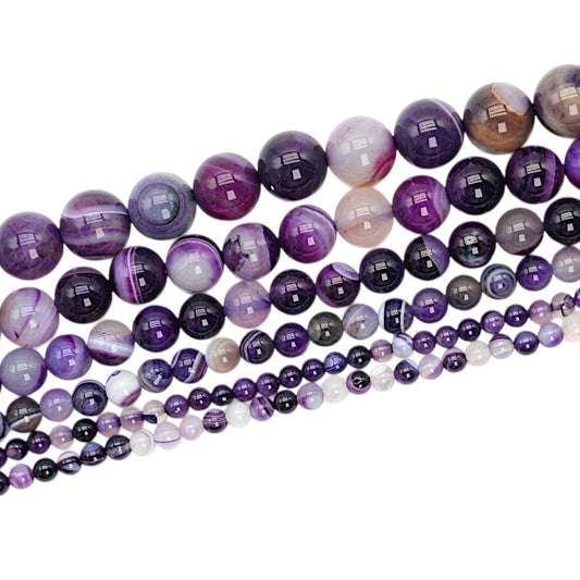 Fil de perle Agate violette chauffée
