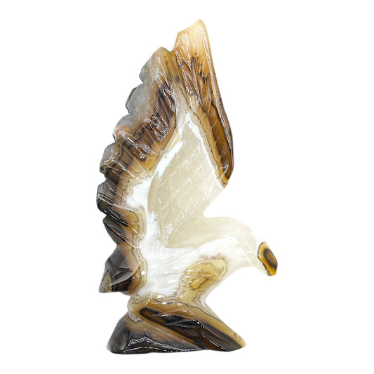 Figurine Aigle en Agate Botswana A+ 14x8 cm (modèle unique nº3)