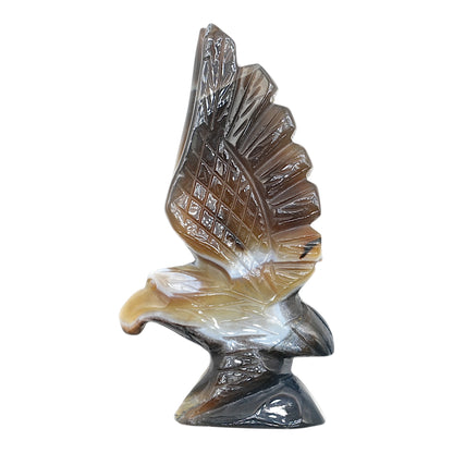 Figurine Aigle en Agate Botswana A+ 14x8 cm (modèle unique nº4)