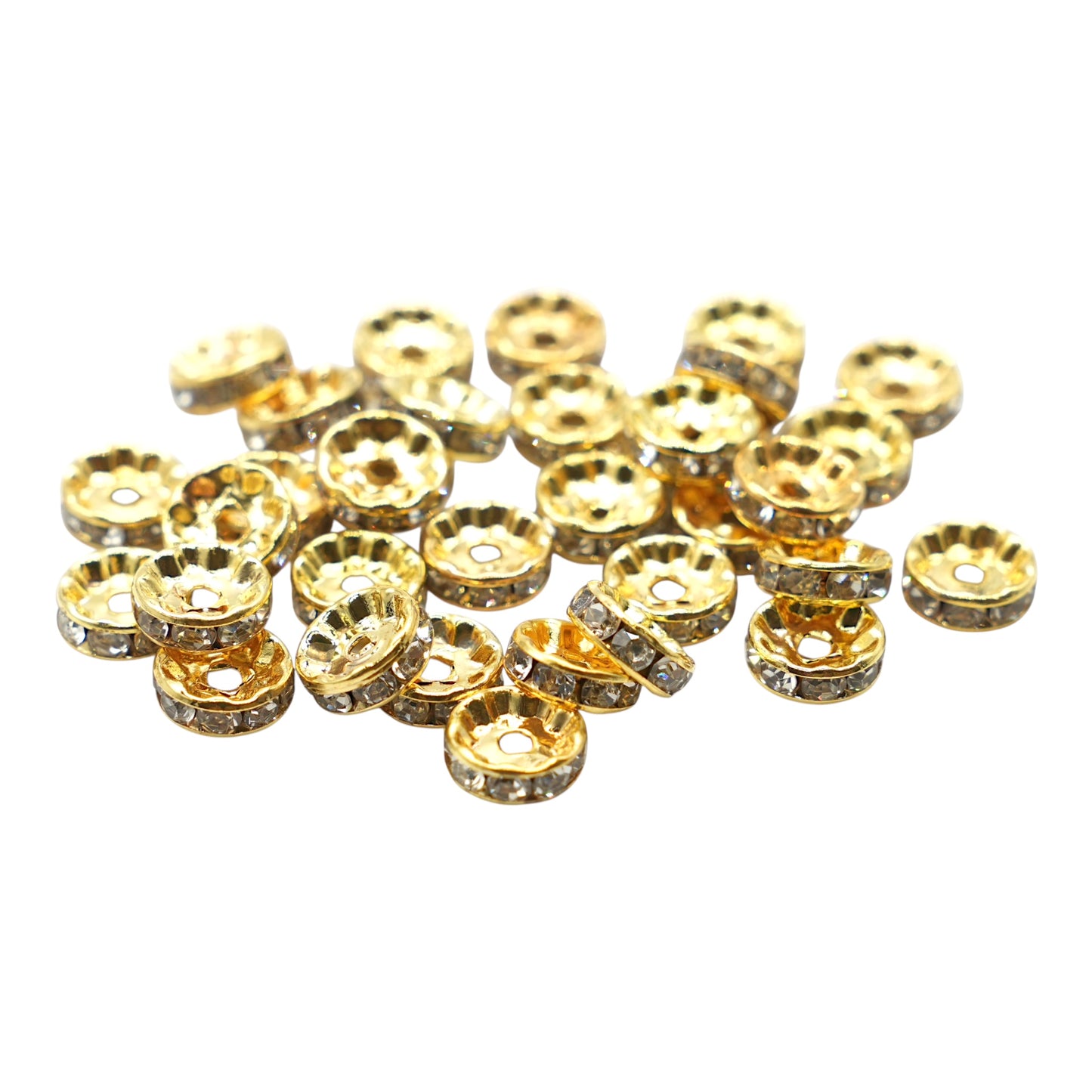 Lot de 100 breloques strass intercalaire PSD1 en cuivre doré
