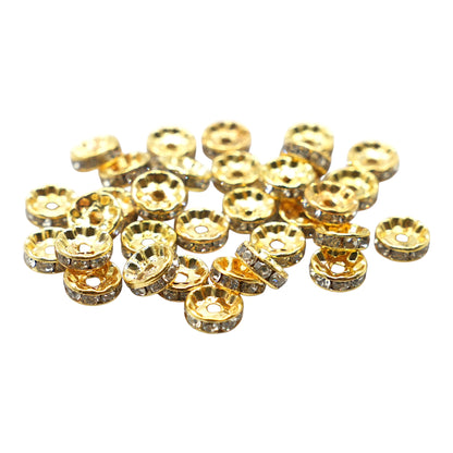 Lot de 100 breloques strass intercalaire PSD1 en cuivre doré