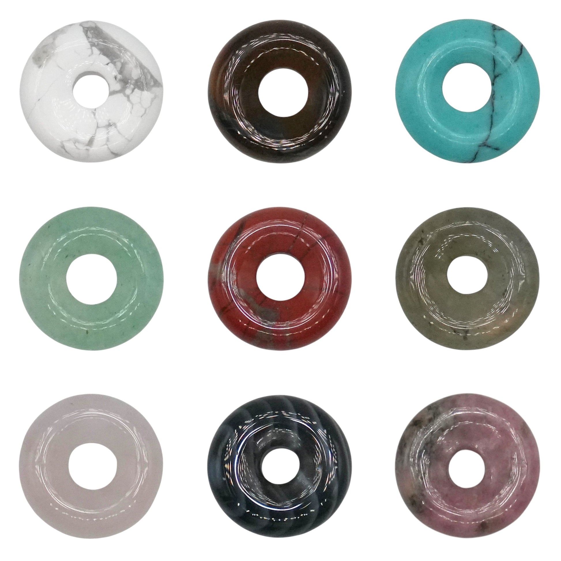 Lot de 10 donuts (17 pierres & deux tailles disponible) - Foliesbijoux