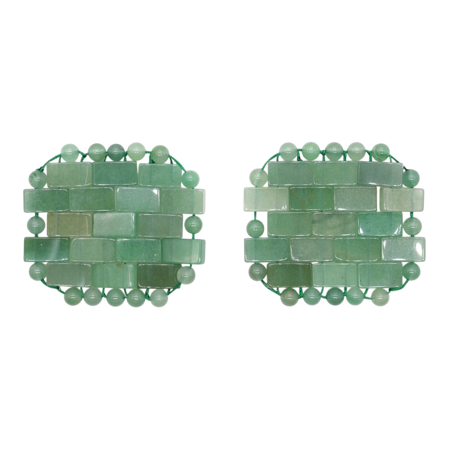 Un lot de 2 Patchs pour les yeux en aventurine verte 6x6,5 cm