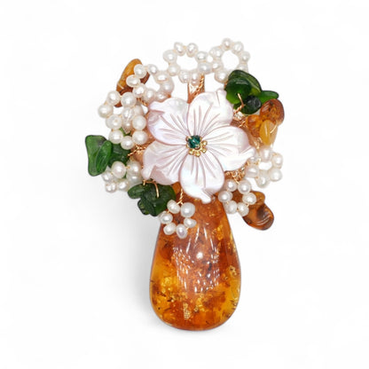 Broche Ambre baltique AAA 8x4 cm