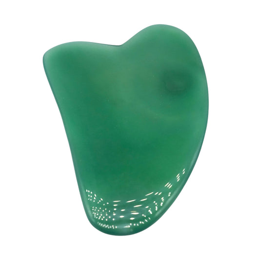 Gua sha Agate verte chauffée forme coeur