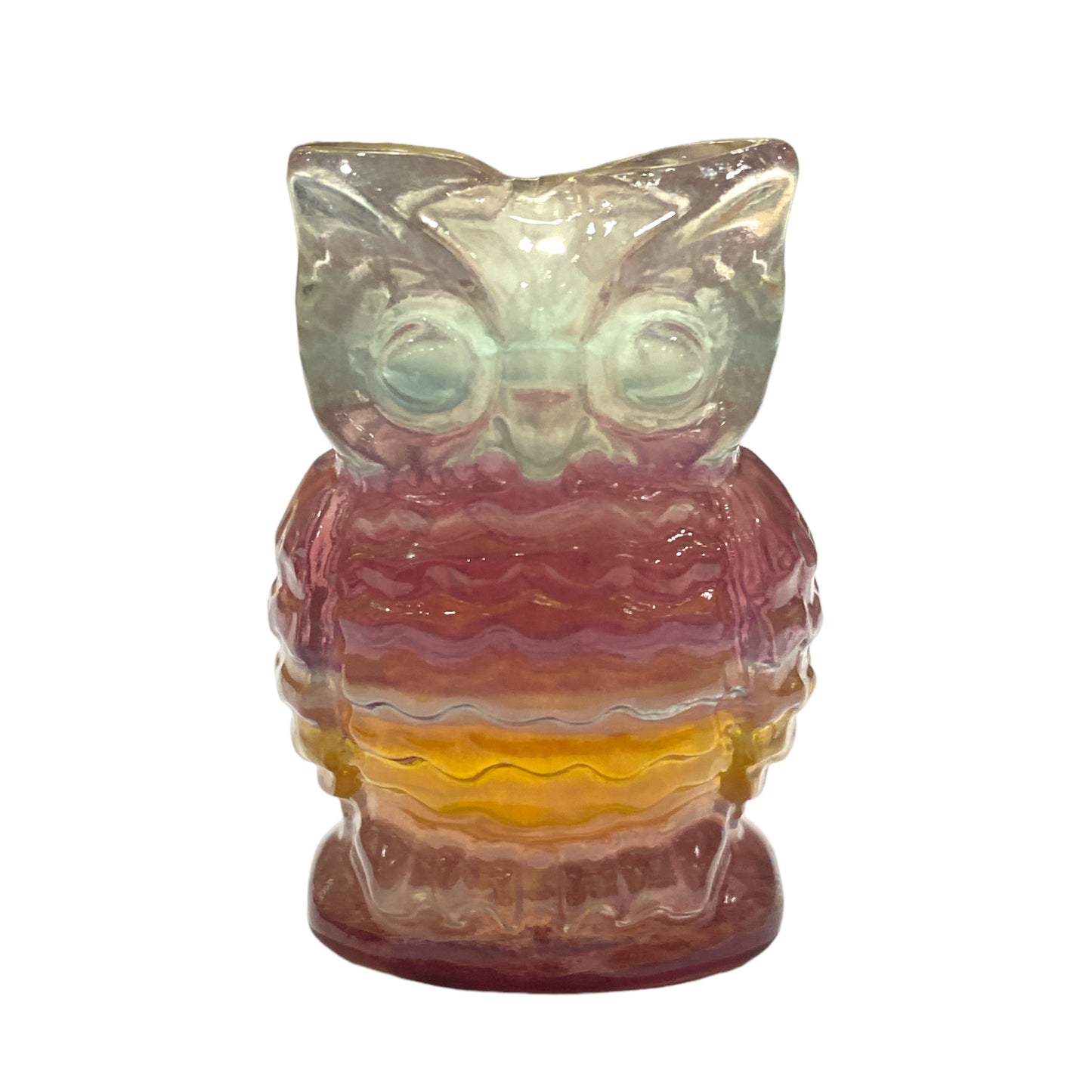 Hibou en fluorine multicolore