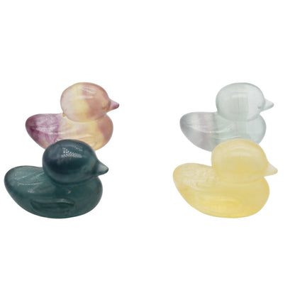 Figurine Canard en Fluorine multicolore