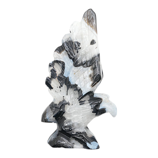 Figurine Aigle en Agate Botswana A+ 14x8 cm (modèle unique nº5)