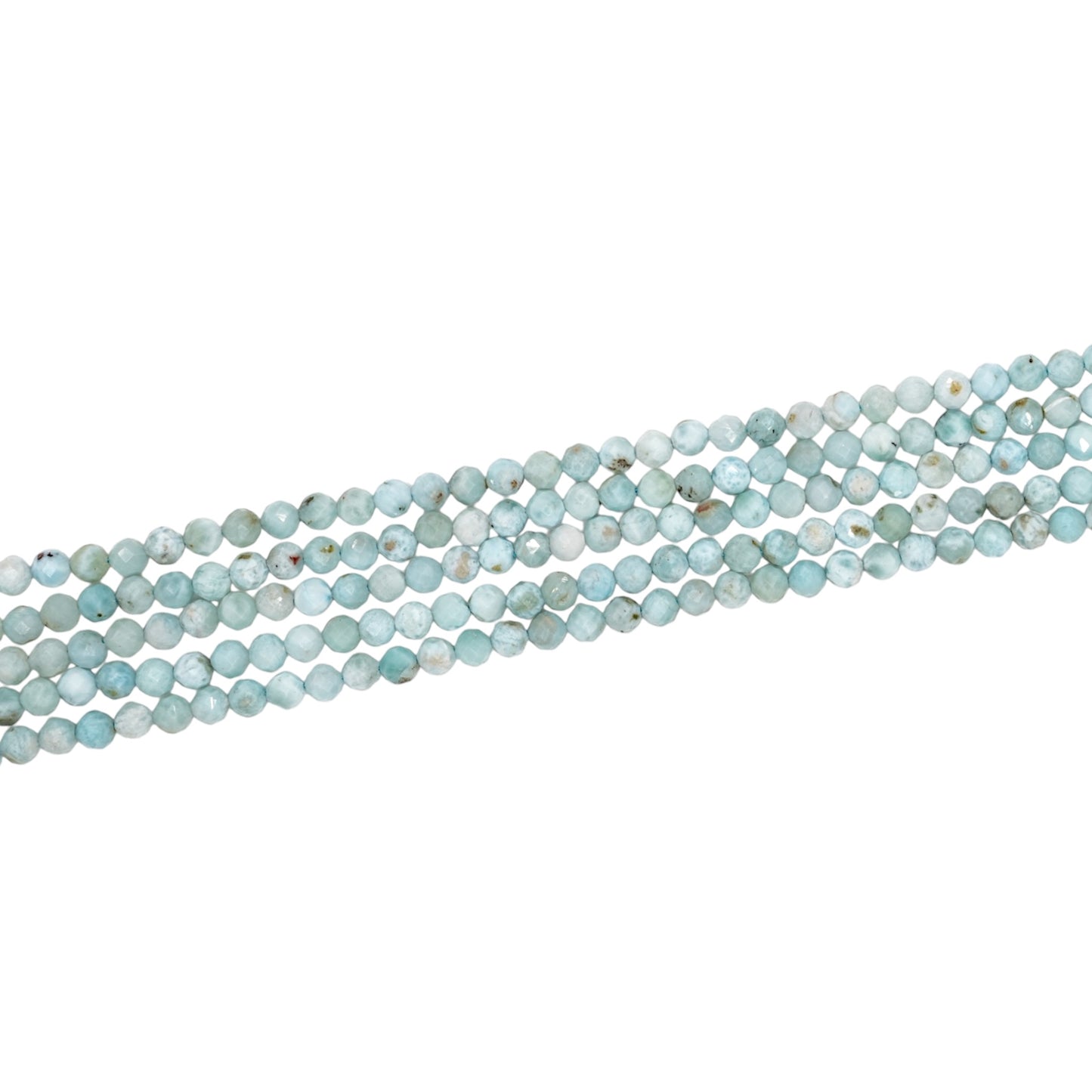 Fil de perles facettées Larimar 4 mm AAA