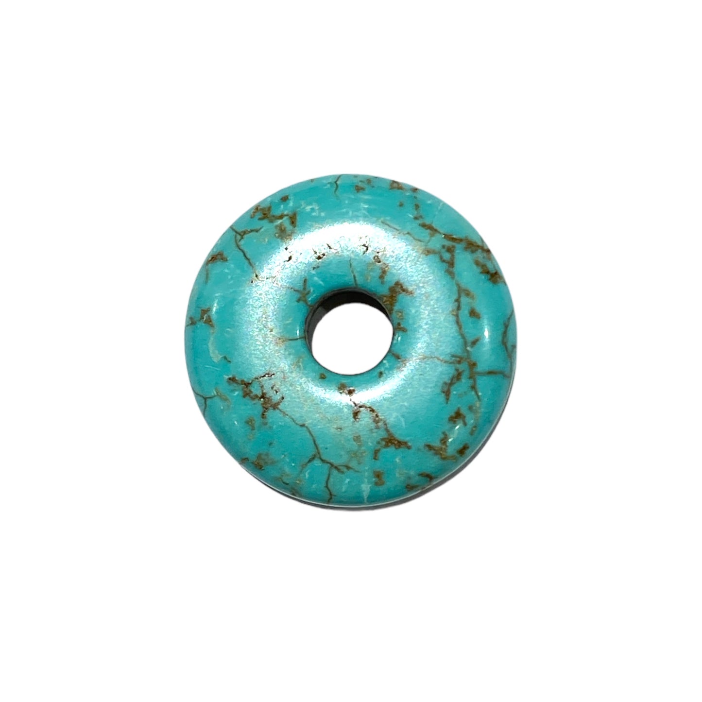 Pendentif Donut en Howlite turquoise