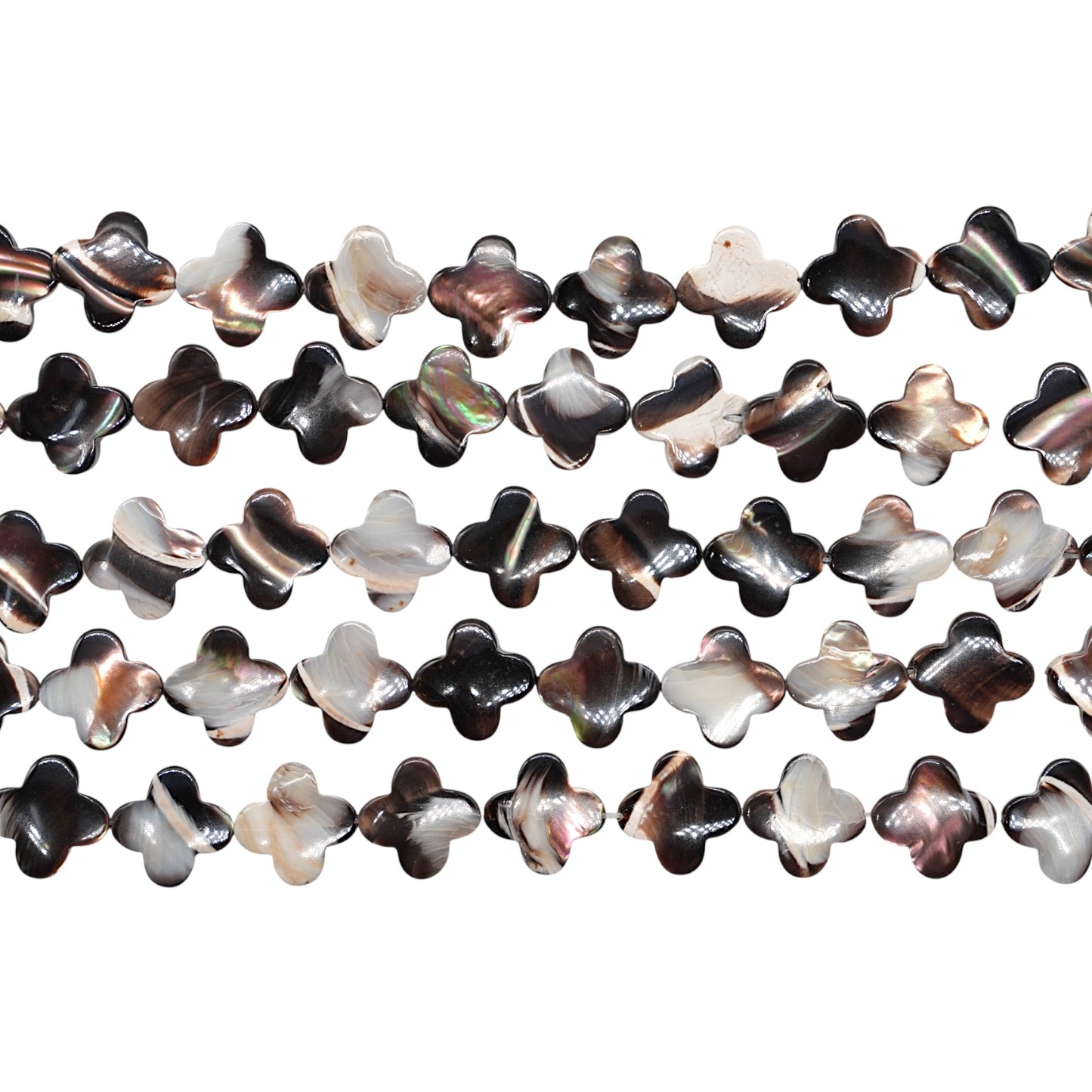 Fil de perle nacre noire — Trèfles