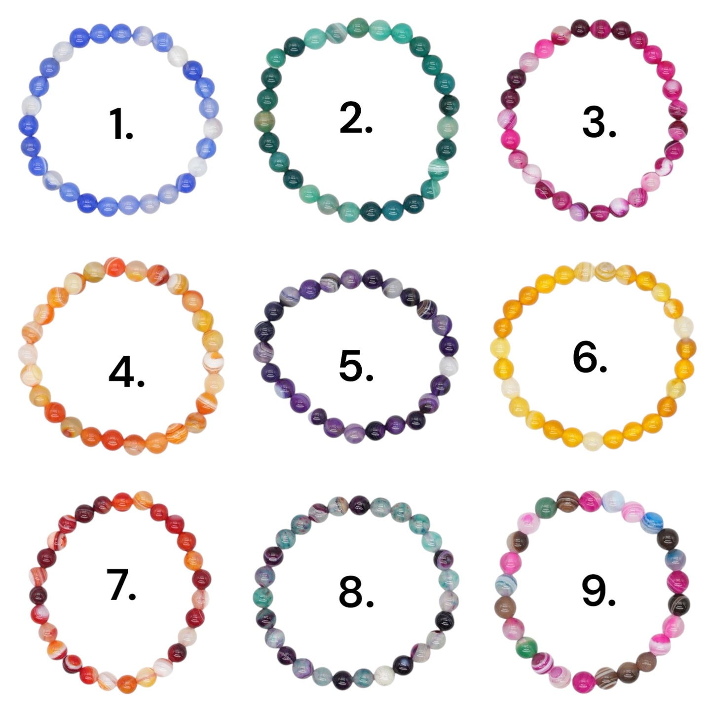 Bracelet enfant Agate 6 mm (12 couleurs disponible)