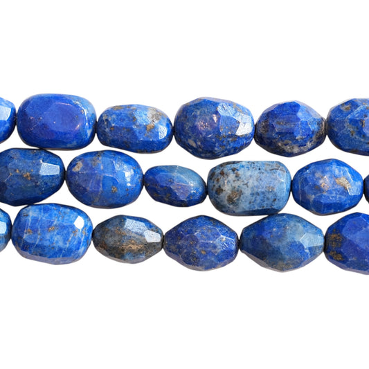 Fil de perle forme libre Lapis OVALE FACETTÉ 13x18 mm (référence 119)