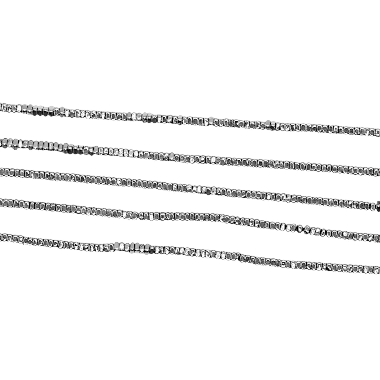 Fil de perle Hématite electroplaquée argenté 2mm HEA-234