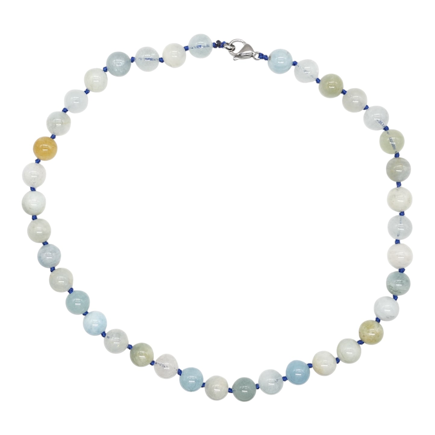 Collier boule Aigue marine multicolore