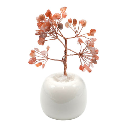 Arbre de vie avec vase forme pomme en céramique blanche - Foliesbijoux