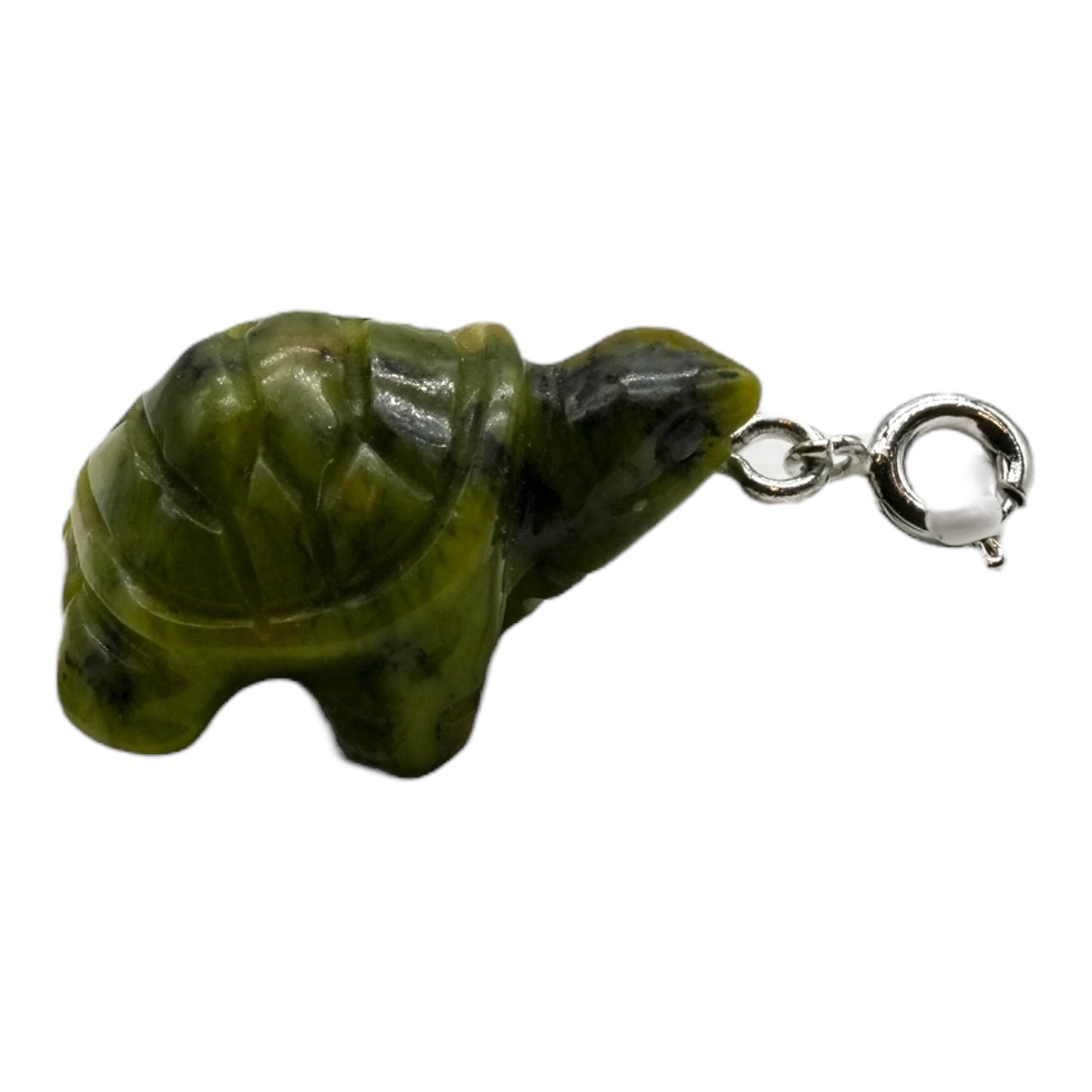 Pendentif en tortue argenté en Jade de Thaïlande (symbole de protection & sagesse)