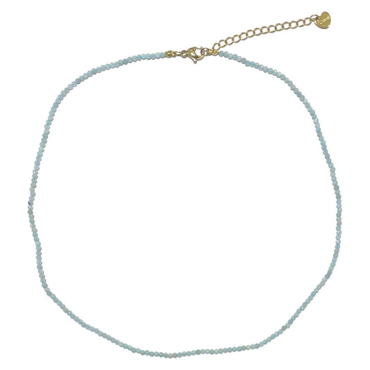 Collier aigue-marine 2-3mm acier inoxydable doré/argenté (référence 4) - Foliesbijoux