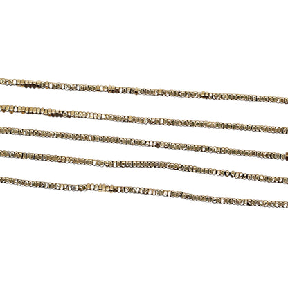 Fil de perle Hématite electroplaquée doré 2mm HED-234