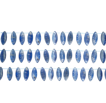 Fil de perle forme de goutte Cyanite bleue 10x23 mm